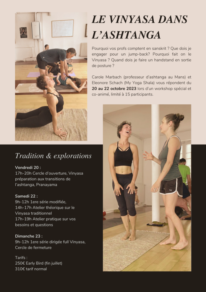 Stage le Vinyasa dans l'Ashtanga - Octobre 2023