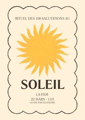 Rituel des 108 Salutations au Soleil à la PAM le 22 Mars, 11H